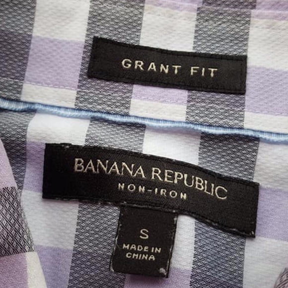 Banana Republic Small Dress Shirt Checked Plaid - Picture 2 of 5